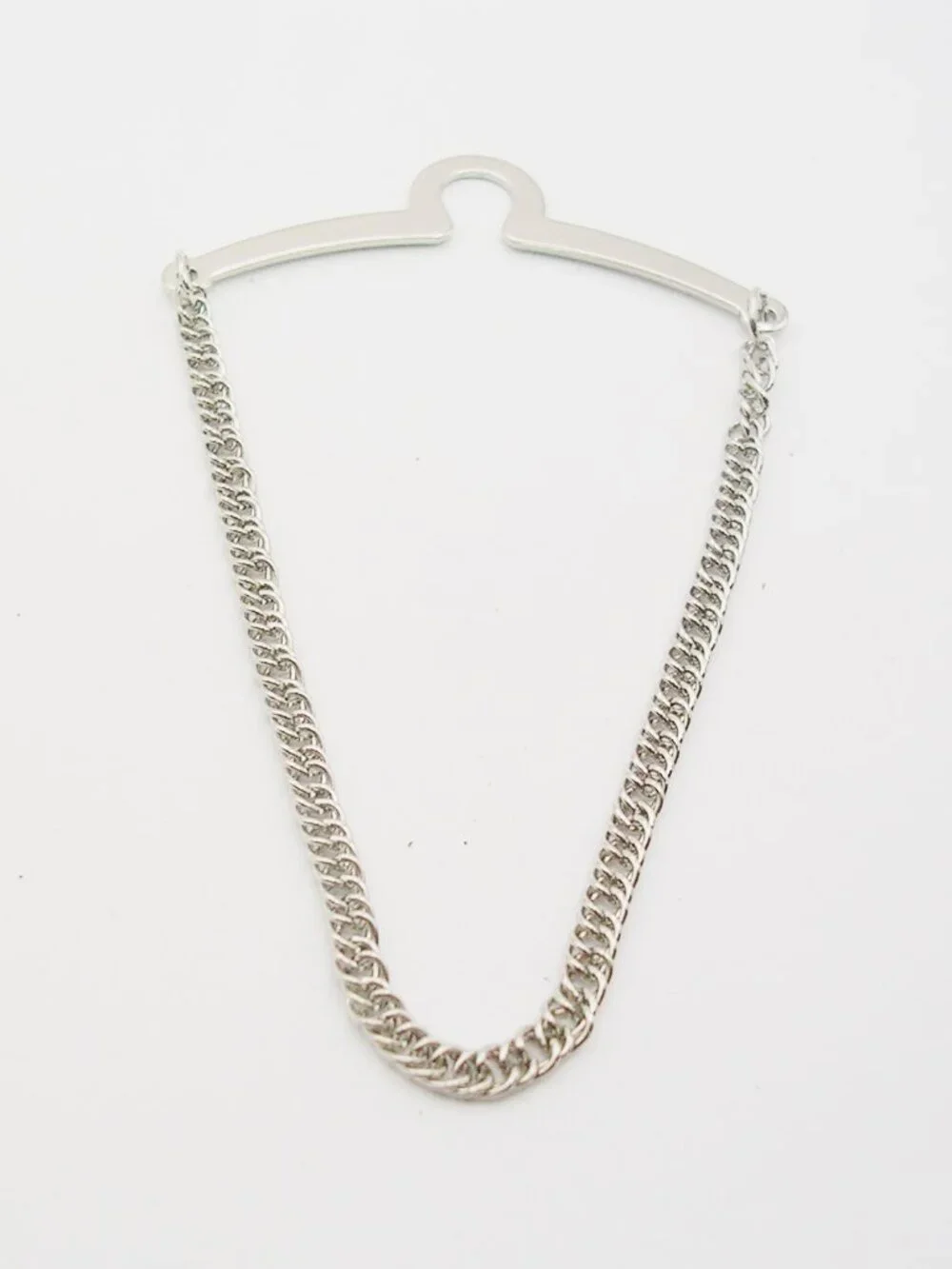 Tie Chain over button style silver tone vintage Necktie Accessory Formal Wear